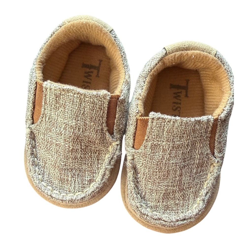 Twister Infant Fabric Moccasin Slip On Loafers Tan Beige 4425606-01 Size 01
